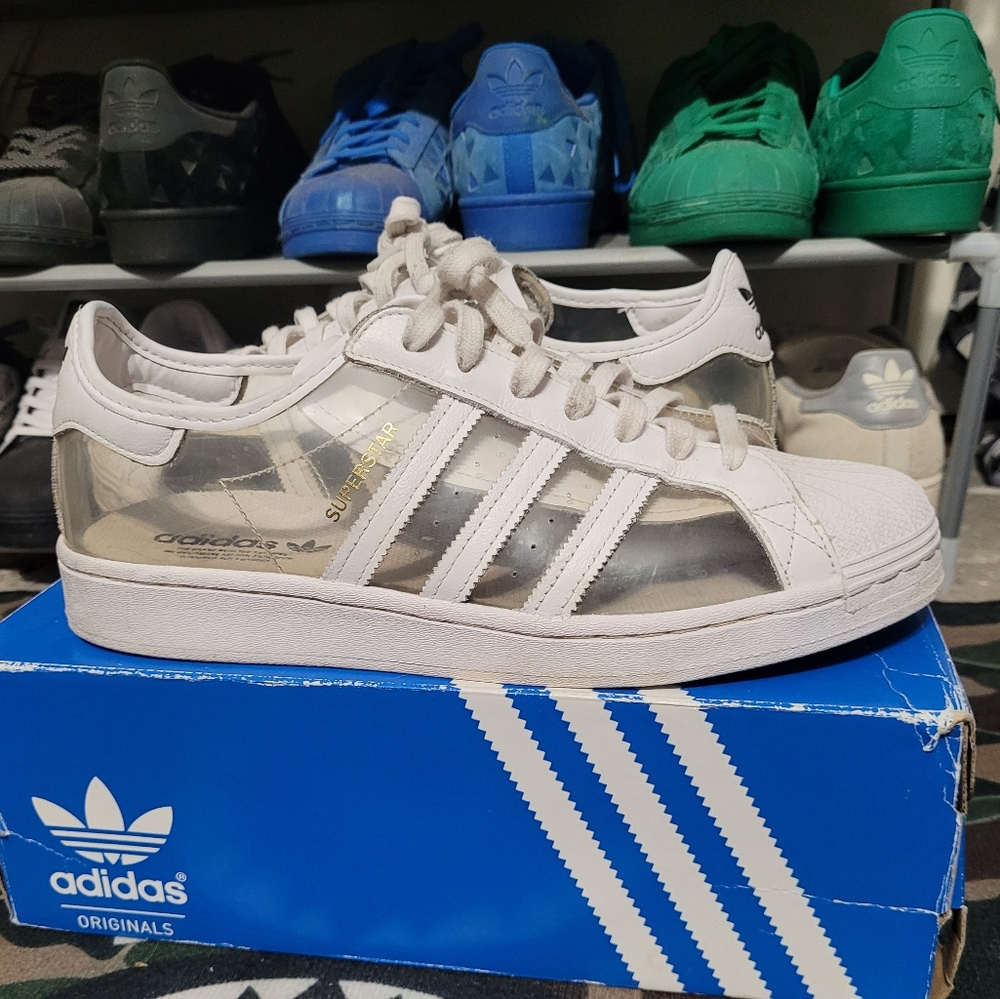 Adidas superstar clear mens size 11 womens size 12